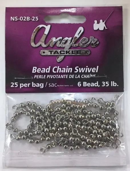 Angler Bead Chain Swivel NS-02B - #6 35lb 25pk Angler Tackle