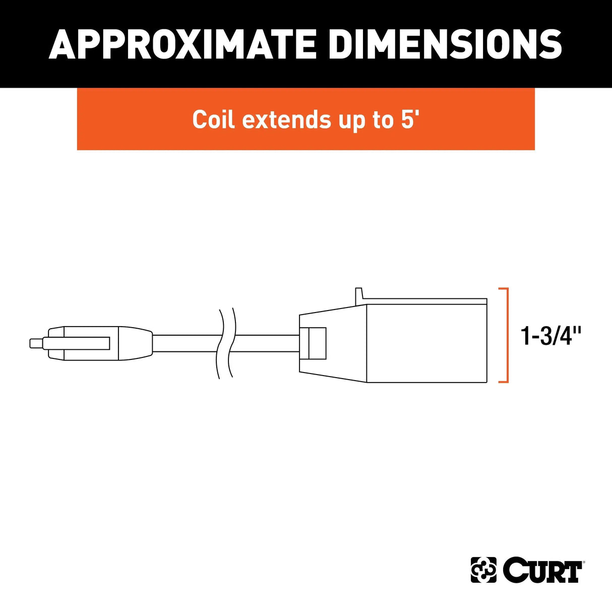 CURT 7-Way RV Blade to 4-Way Flat Trailer Adapter Harness