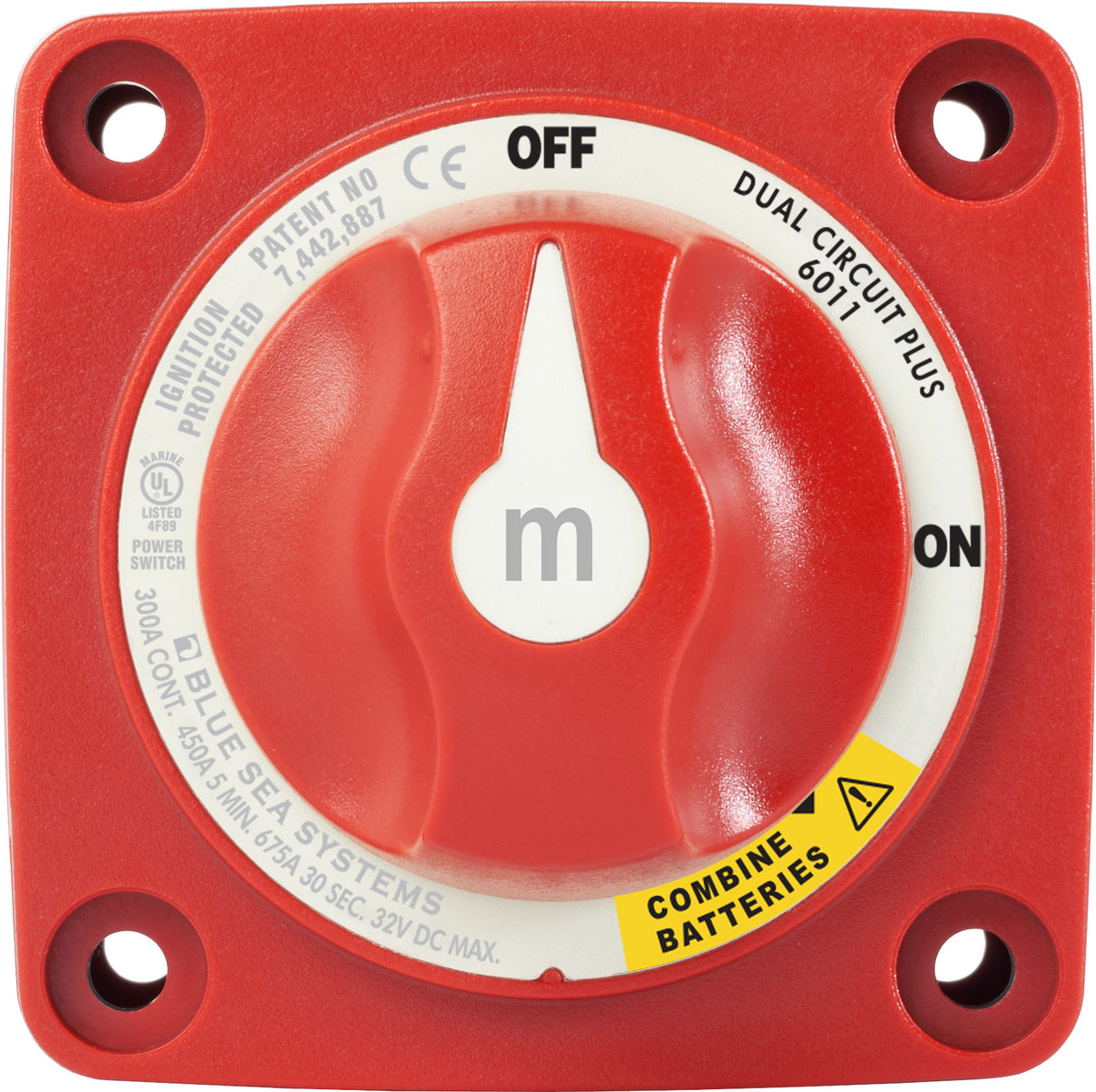 Blue Sea m-Series Mini Dual Circuit Plus Battery Switch - Red 6011