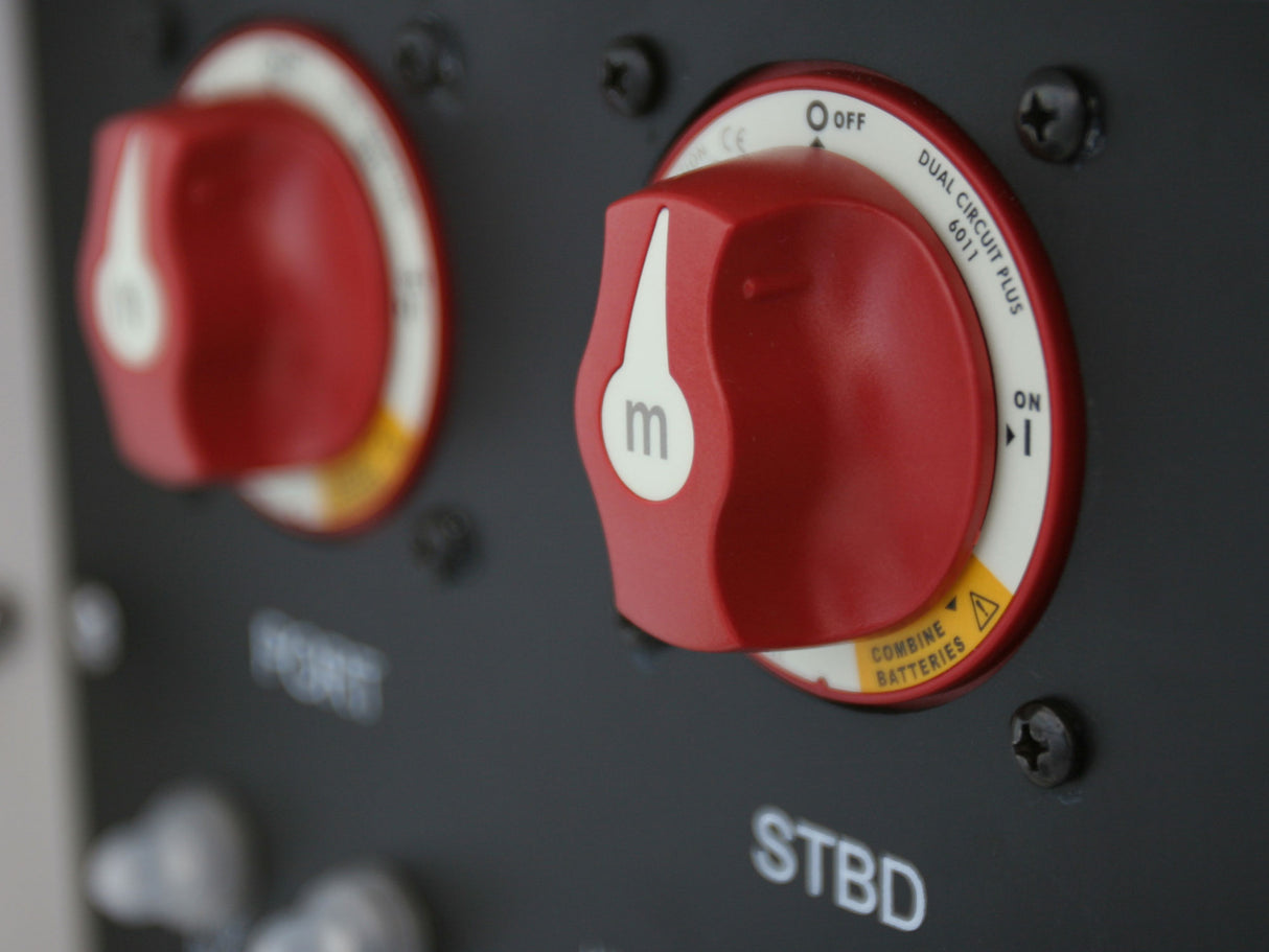 Blue Sea m-Series Mini Dual Circuit Plus Battery Switch - Red 6011