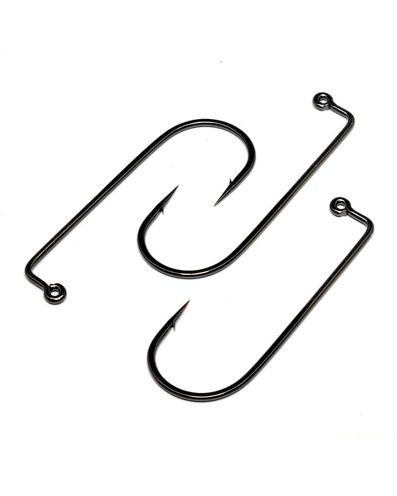 Gamakatsu 60416-25 Jig Hook, Size 6/0, Needle Point, Round Bend Heavy Wire, Ringed Eye, NS Black, 25 Pack 60416-25