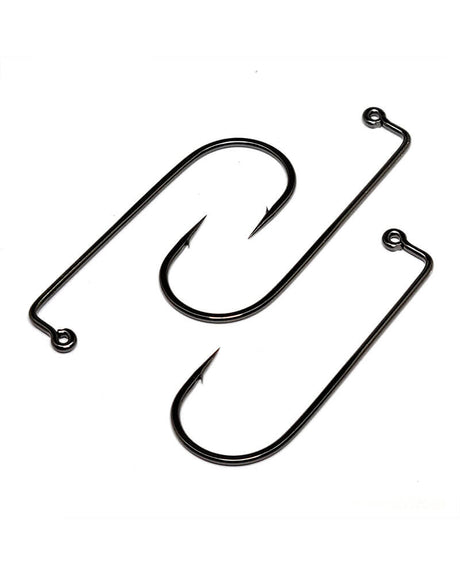 Gamakatsu 60416-25 Jig Hook, Size 6/0, Needle Point, Round Bend Heavy Wire, Ringed Eye, NS Black, 25 Pack 60416-25