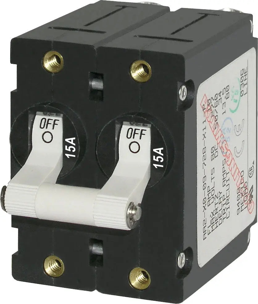 Blue Sea Toggle Circuit Breakers Double Pole A - Series 7233 - White 10A