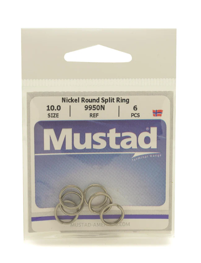 Mustad Nickel Round Split Ring - 10.0mm - 6 Pack