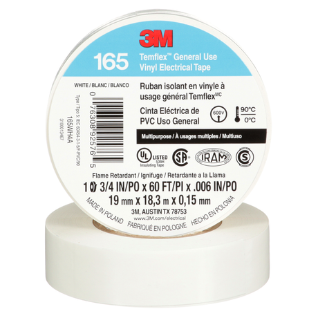 3M COLORFLEX ELECTRICAL TAPE - WHITE
