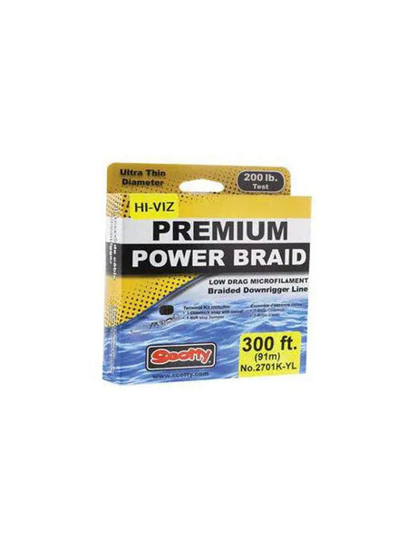 SCOTTY - Braided Downrigger Line (200 lb test) 2700K - 300' with terminal kit (#2701K)