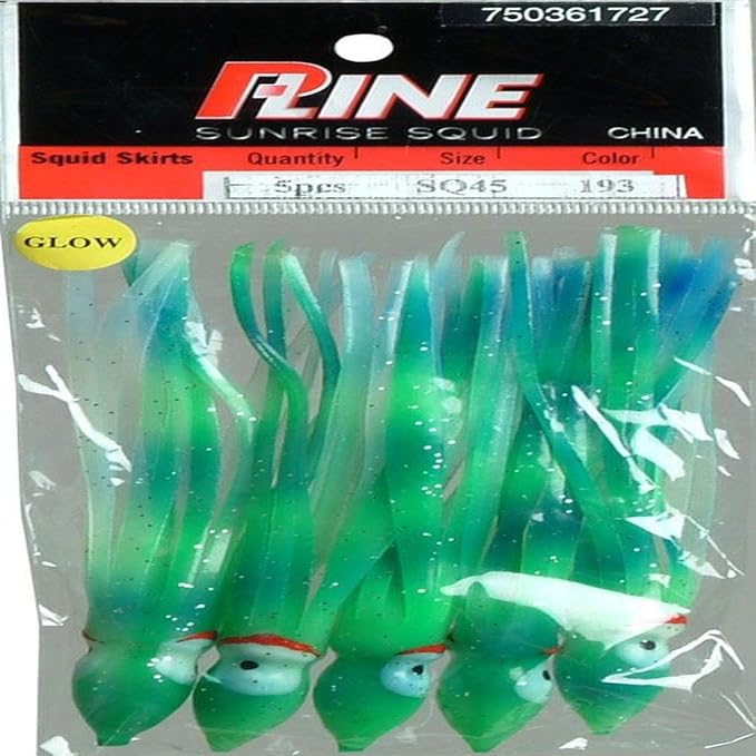 P-Line Sunrise Squid Skirt 5-Pack - Glow/Green/Blue