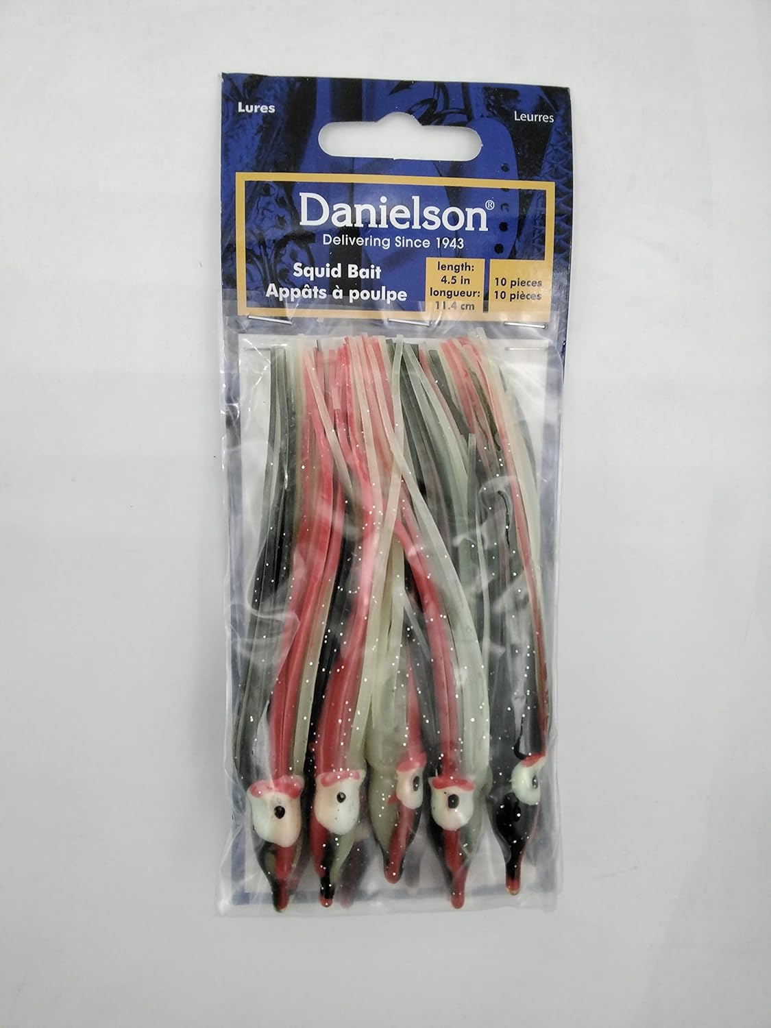 Danielson Squid Bait SQD4510116 - Glow/Chartreuse Stripe