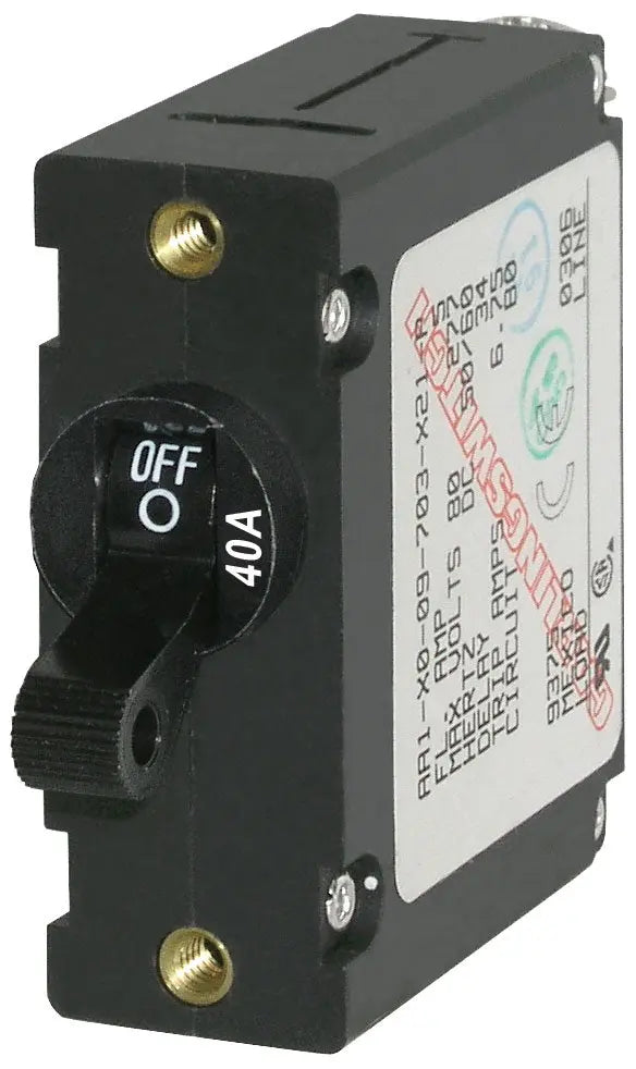 Blue Sea A-Series Black Toggle Circuit Breakers Blue Sea Systems