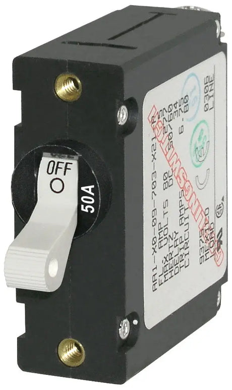 Blue Sea A-Series White Toggle Circuit Breakers – Single Pole (5A–50A) Blue Sea Systems