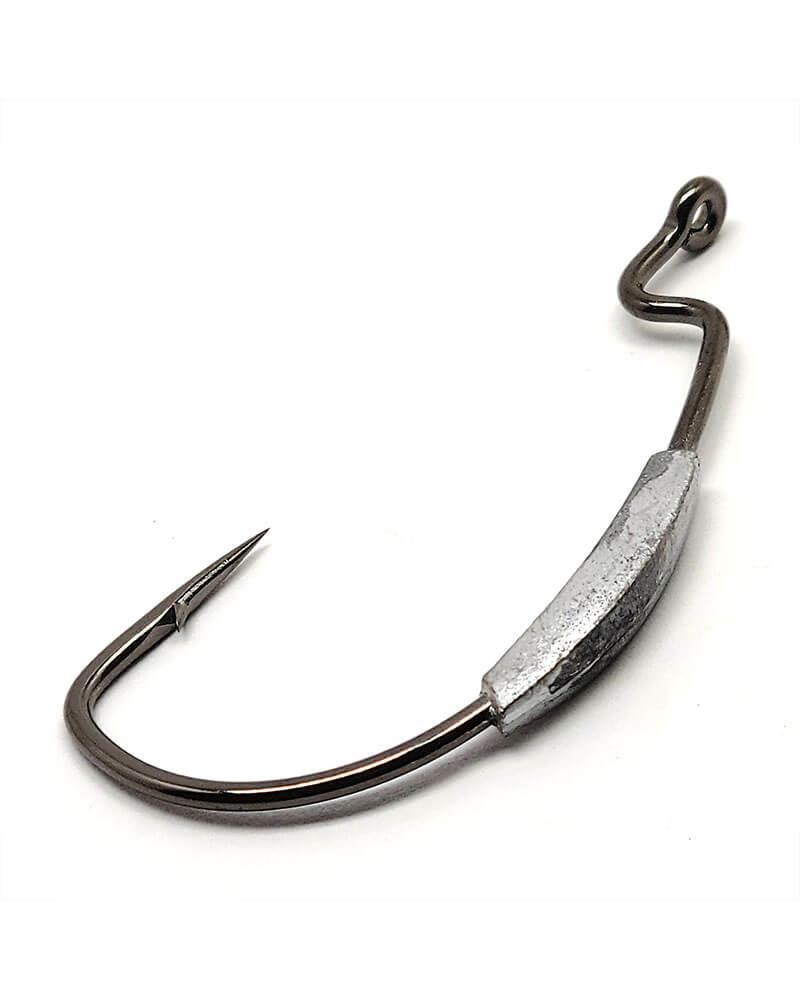 Gamakatsu 74415-1/16 Superline Weighted Worm Hook, Size 5/0, 1/16 oz, Needle Point, Extra Wide Gap, Ringed Eye, NS Black, 5 Pack 74415-1/16