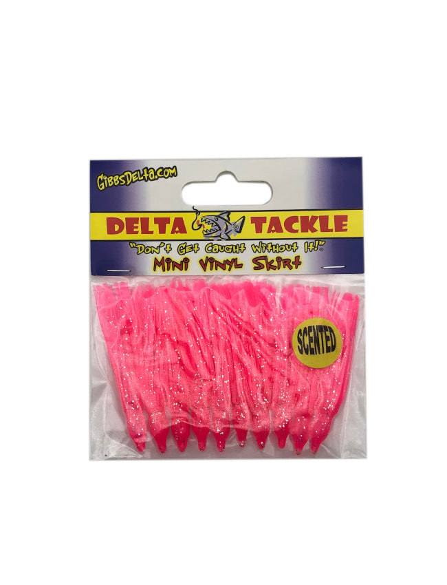 Delta Tackle Scented Mini Vinyl Skirt Hoochies - Hot Pink 07226