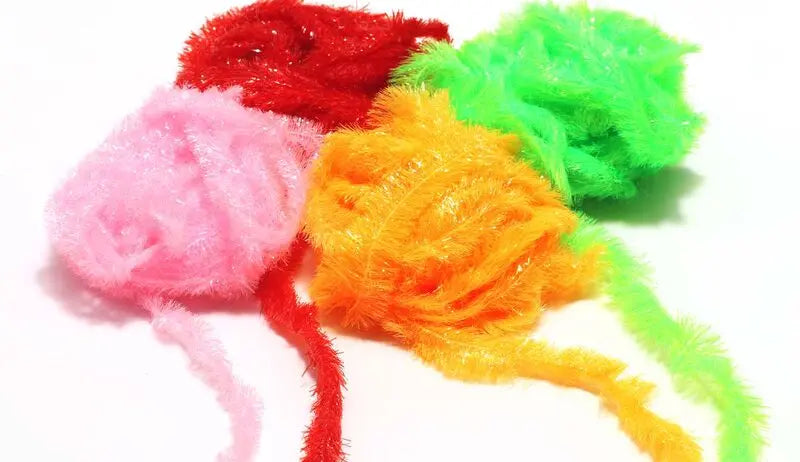 Hareline JBF Jellblobfritz Chenille #187 - Hot Orange 15mm Hareline Dubbin