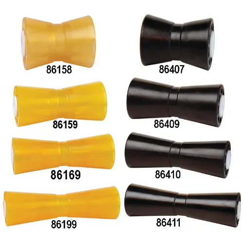 Tie Down Poly Vinyl Keel Rollers Black