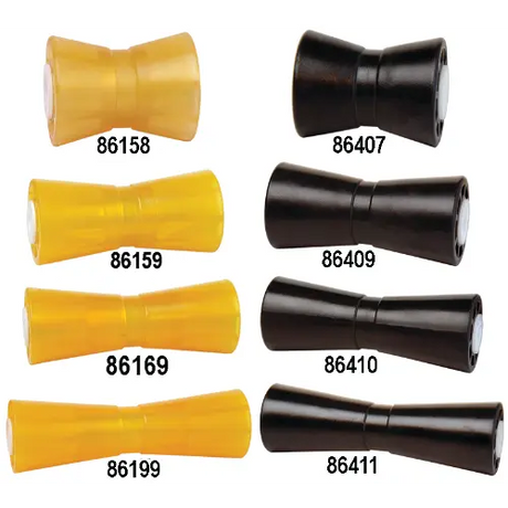 Tie Down Poly Vinyl Keel Rollers Black
