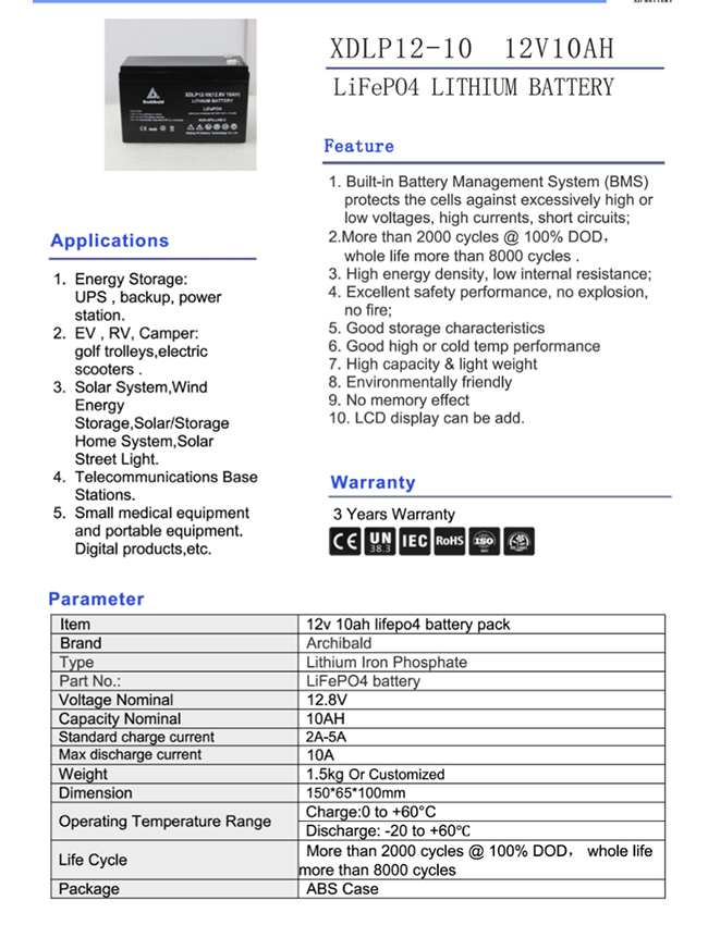 Alberta Lithium 12V / 10AH Deep Cycle LiFePO4 Battery