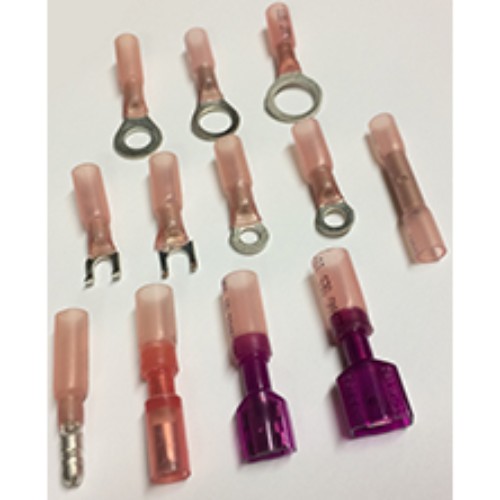 Vertex Adhesive Lined Heat Shrink Electrical Connectors - 18-22 AWG - Bullet Disconnect