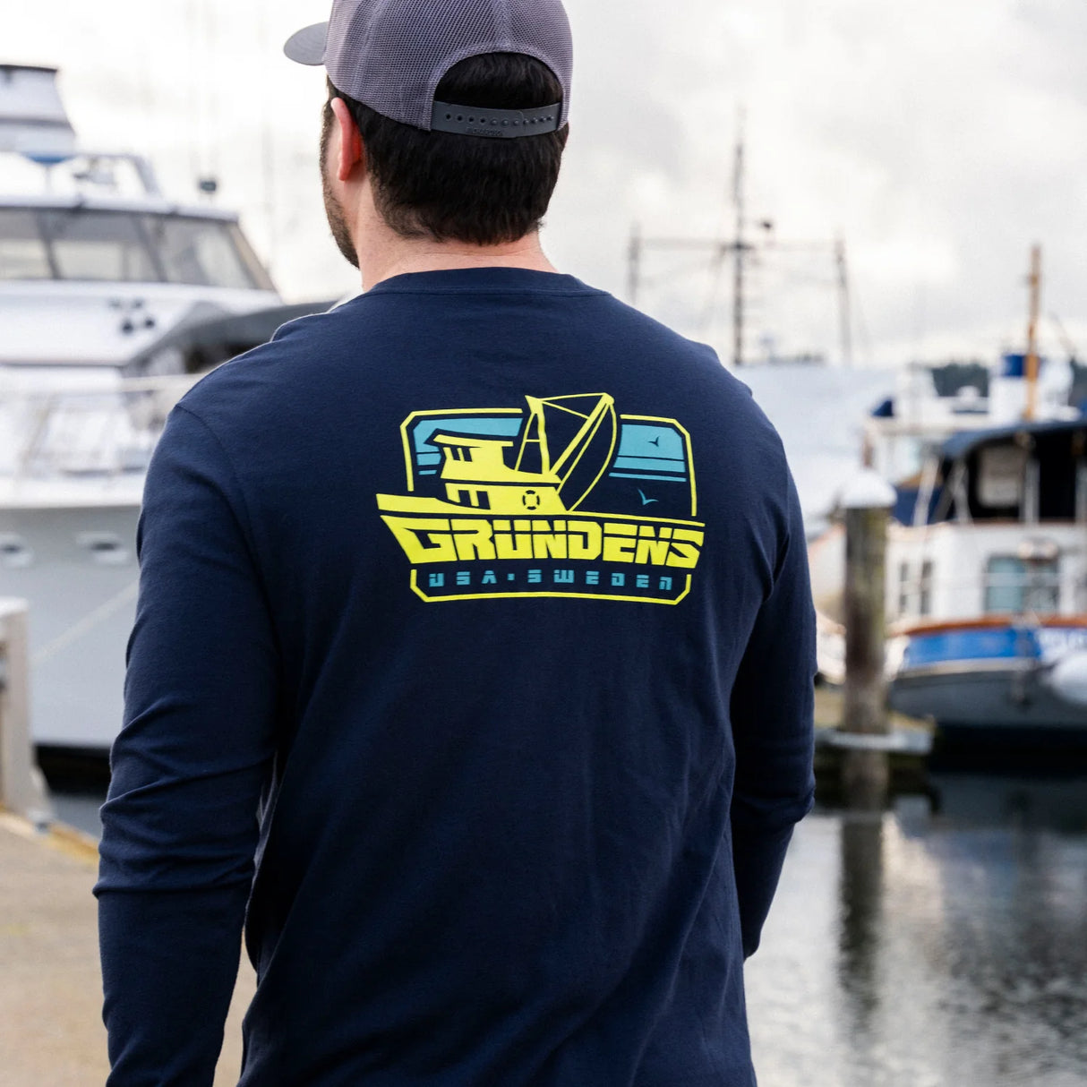 Grundens Commercial Boat LS T-Shirt 50340-NV-M - XL