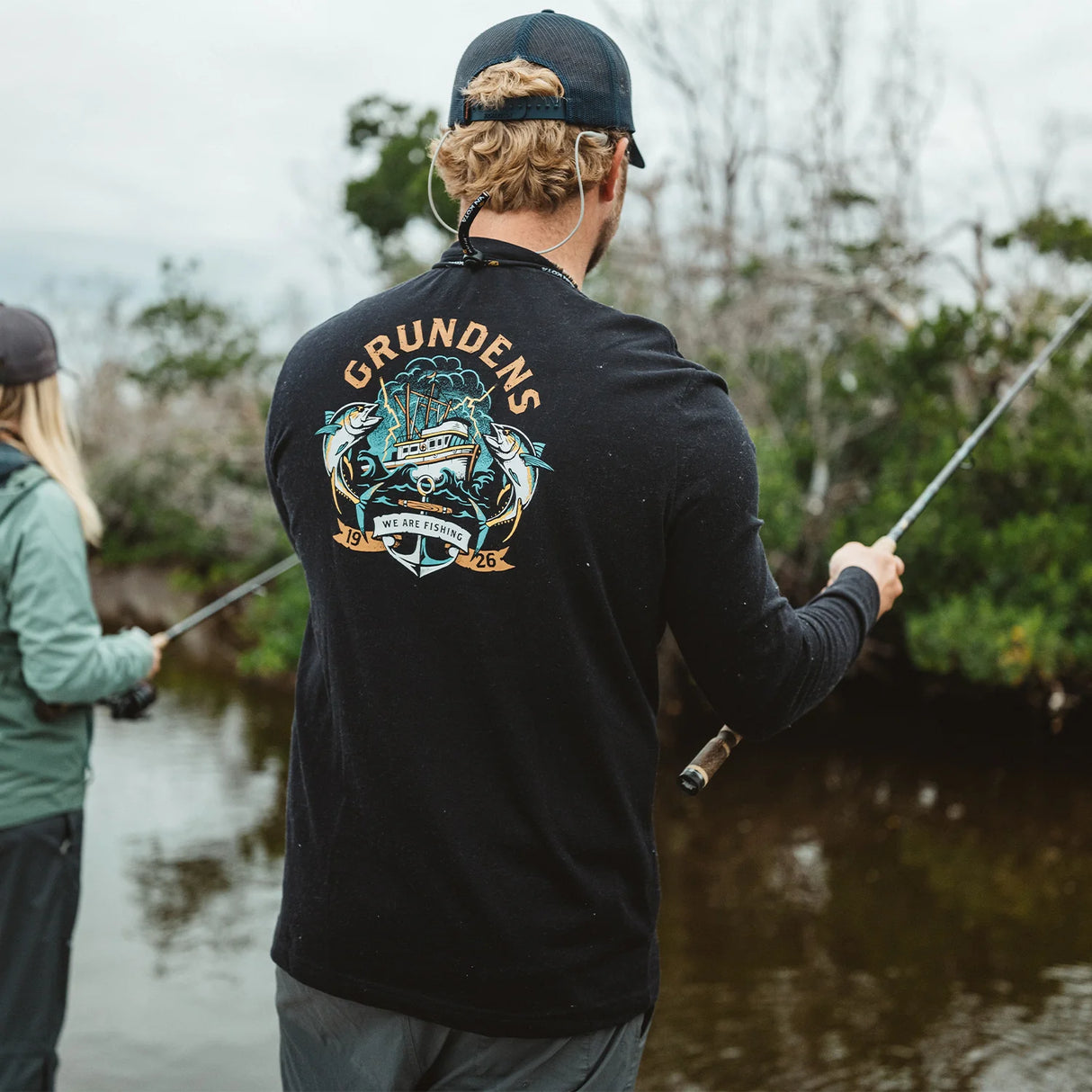 Grundens Tuna Tattoo LS T-Shirt 50385-BK-M