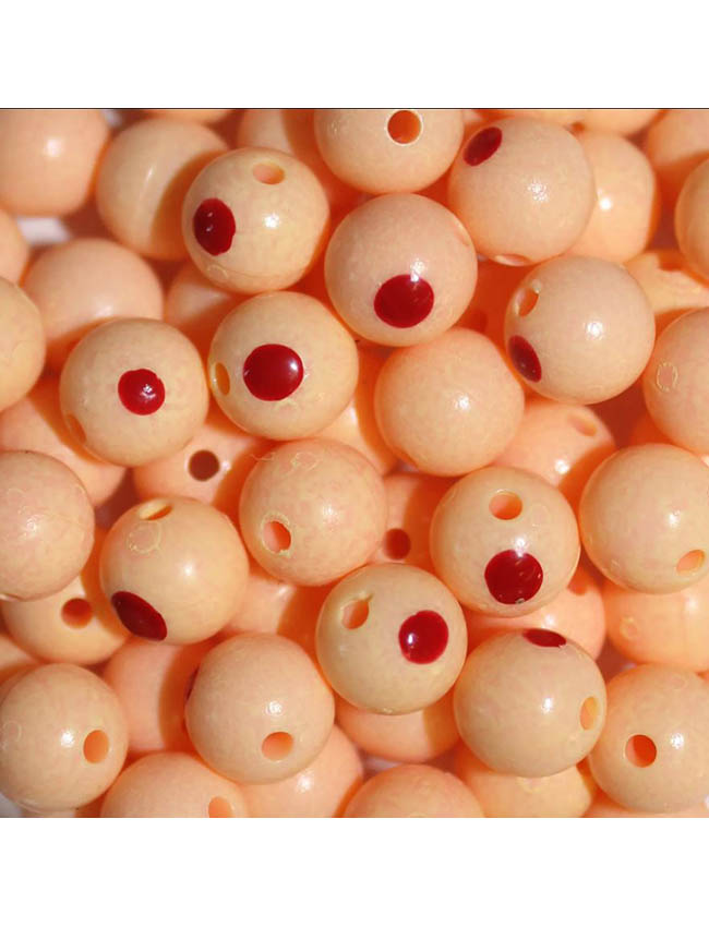 TroutBeads Blood Dot Eggs - Peach Fuzz - 8mm (15pk)