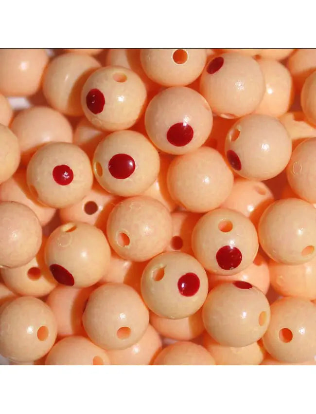 TroutBeads Blood Dot Eggs - Peach Fuzz - 8mm (15pk)
