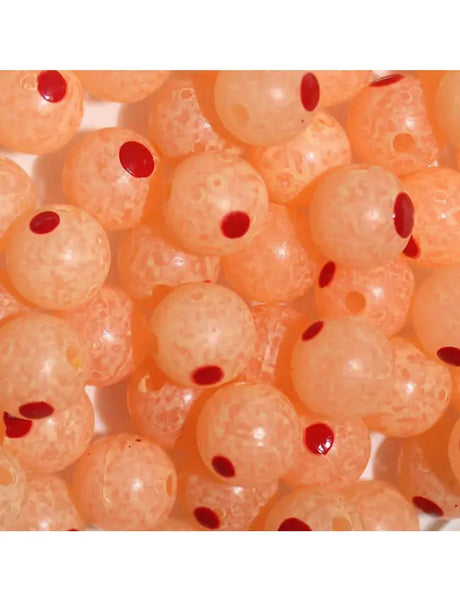 TroutBeads Blood Dot Eggs - Glow Roe - 10mm (10pk)