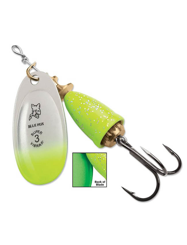 Blue Fox Vibrax Mid Depth - Chartreuse Green Candyback 60-50-270IC - #5