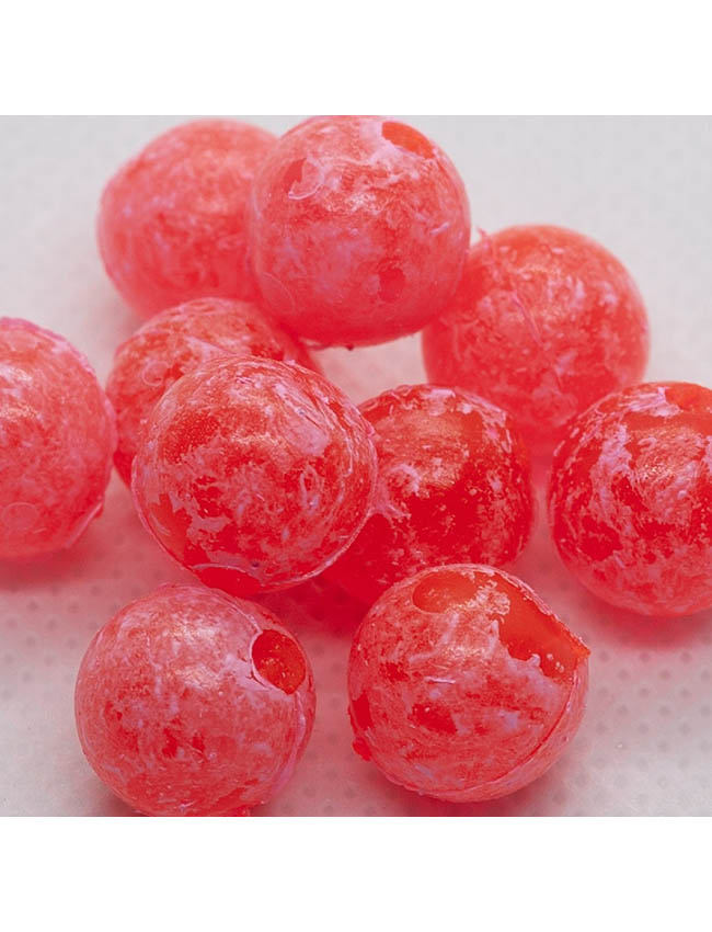 BNR Tackle Soft Beads - Motled Red - 16mm - 10pk