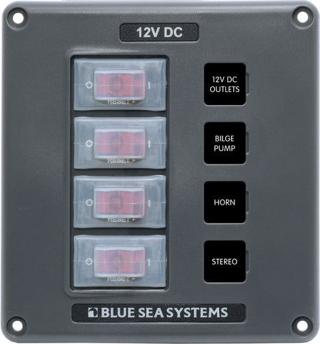 Blue Sea Water Resistant Breaker Panel 4 Position 4320