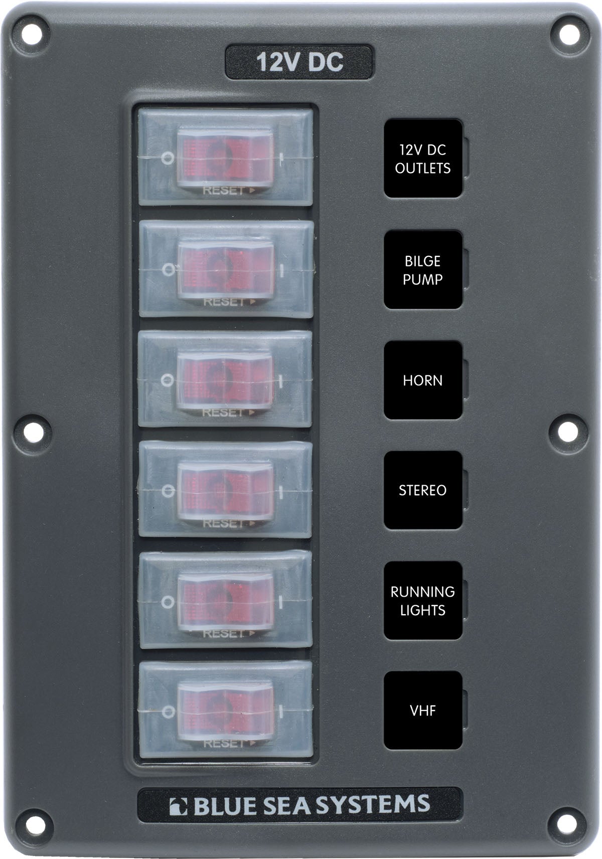 Blue Sea Water Resistant Breaker Panel 6 Position 4322