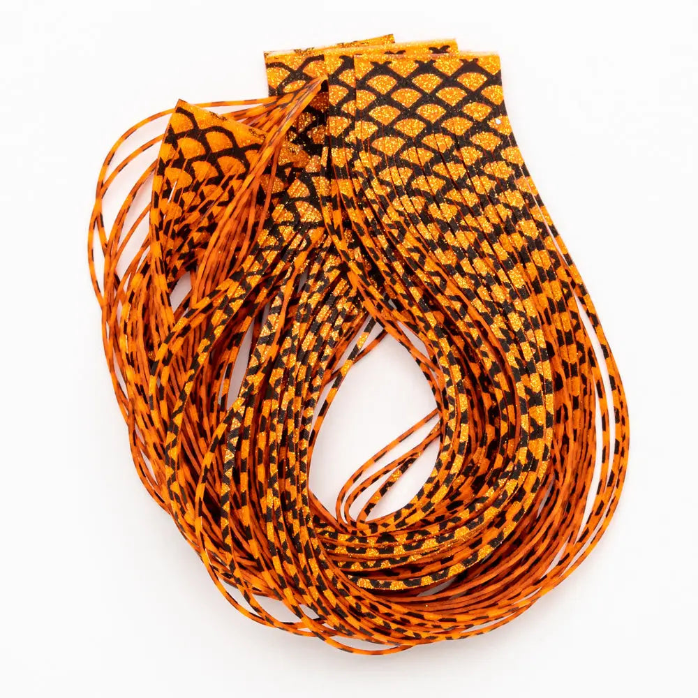Hareline Barred Crazy Legs - Orange/Gold Flake #271 Hareline Dubbin