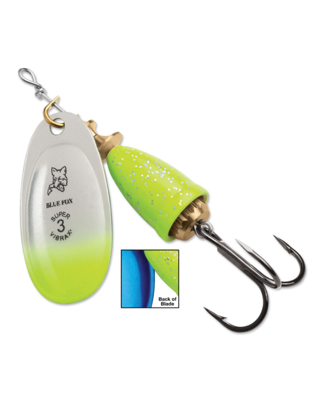 Blue Fox Vibrax Mid Depth - Chartreuse Blue Candyback 60-40-274IC - #4