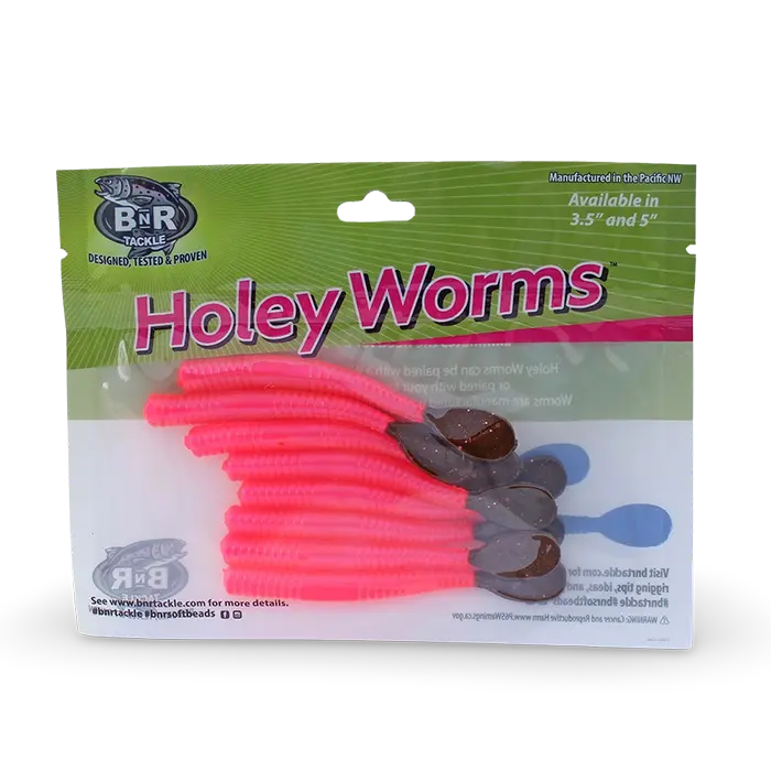 BnR Tackle Holey Worms - Sweet Pink Cherry