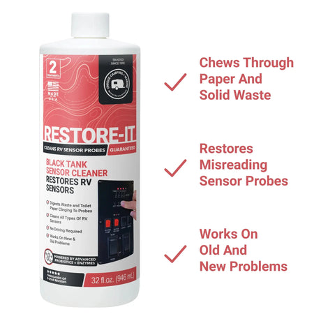 3. Restore-It Black Tank Sensor Cleaner Unique Camping + Marine