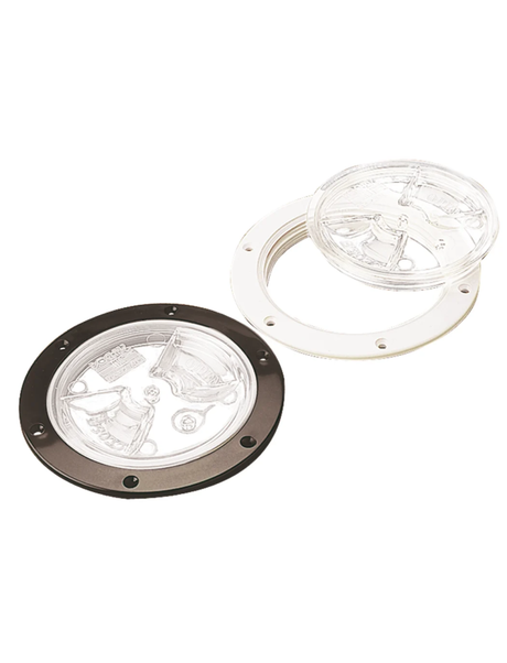 Seadog - Screw Out Deck Plate w/Clear Cover 337146-1 - 4" Black