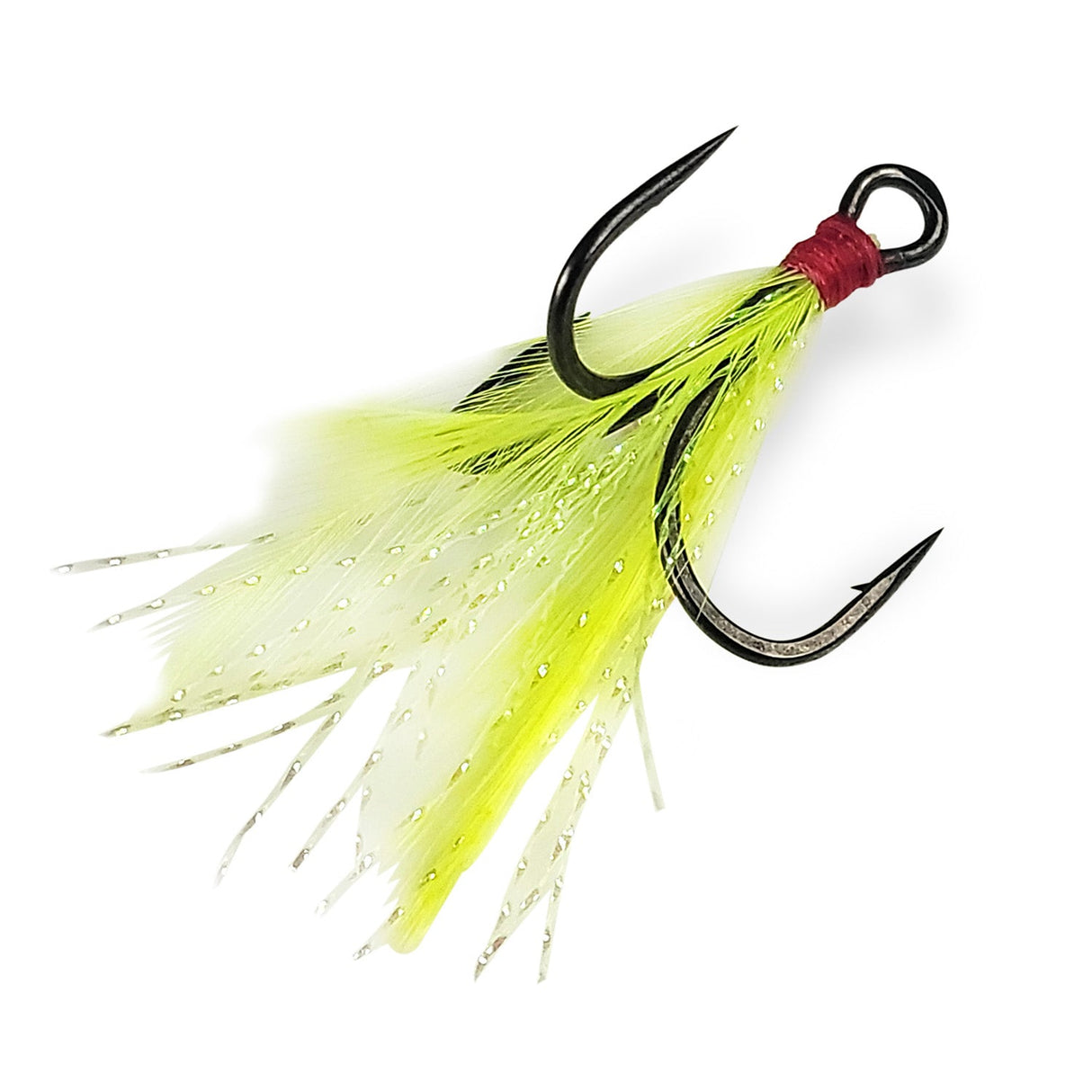 Gamakatsu G-Finesse Feathered MH Treble Hooks - Chartreuse/Tinsel