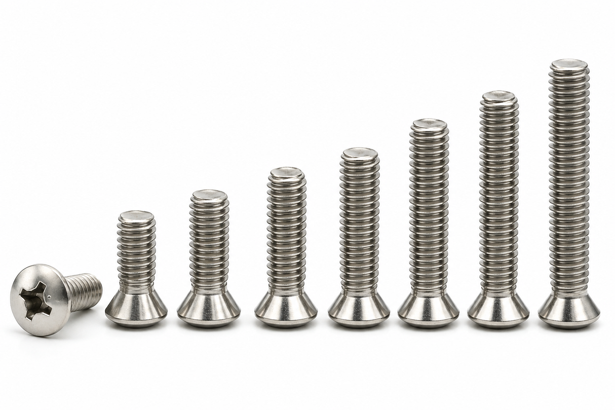 Stainless Steel Oval Head Machine Screws Multiple Sizes & Lengths