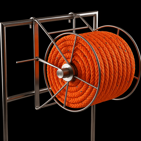 Shoreline Stern Reel with Orange / Teal Tracer - Compact - 3/8"