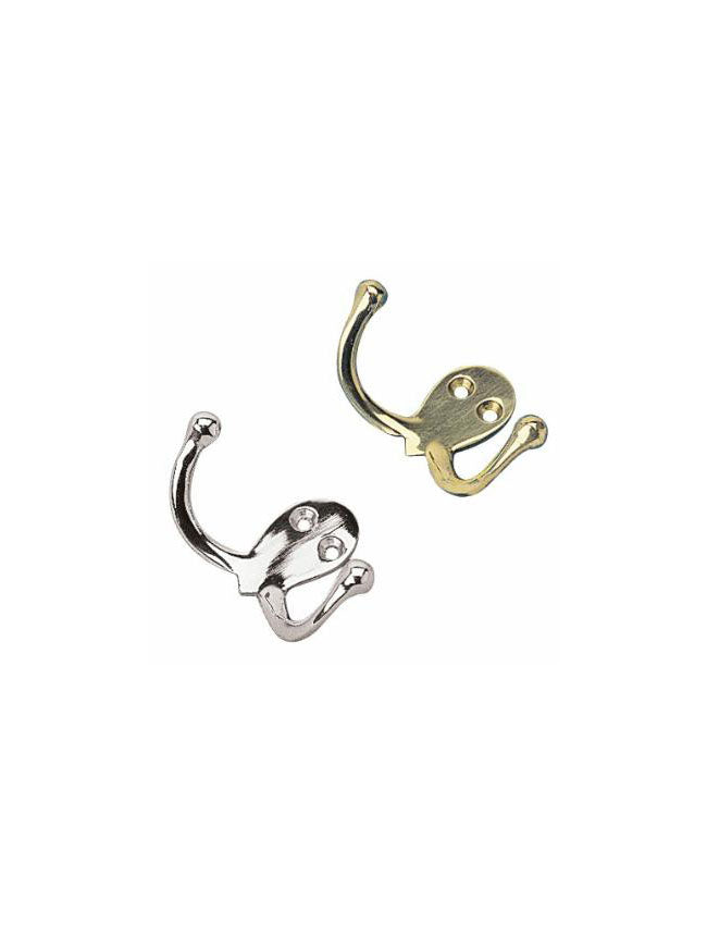 Seadog - Brass Double Coat Hook 671510-1 - Chrome