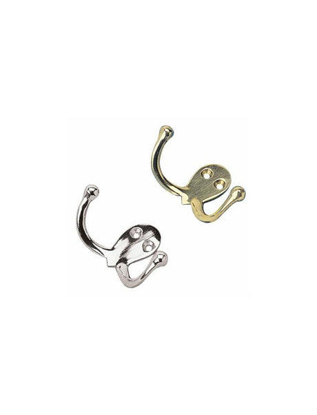 Seadog - Brass Double Coat Hook 671510-1 - Chrome