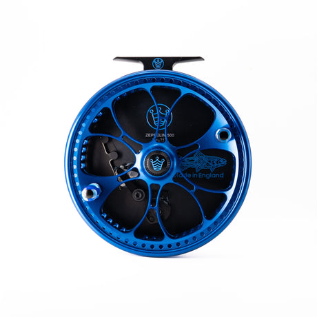 Kingpin Zeppelin 500 Bear Face Centerpin Reel - Blue & Black with Blue Handles