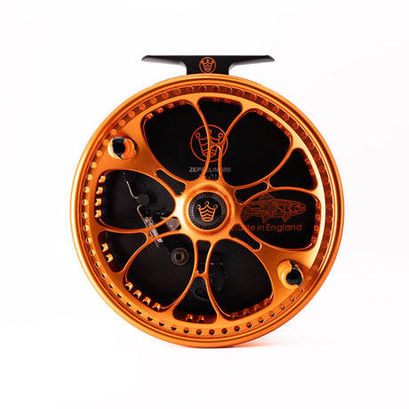 Kingpin Zeppelin 500 Bear Face Centerpin Reel - Orange & Black with Tiger handles