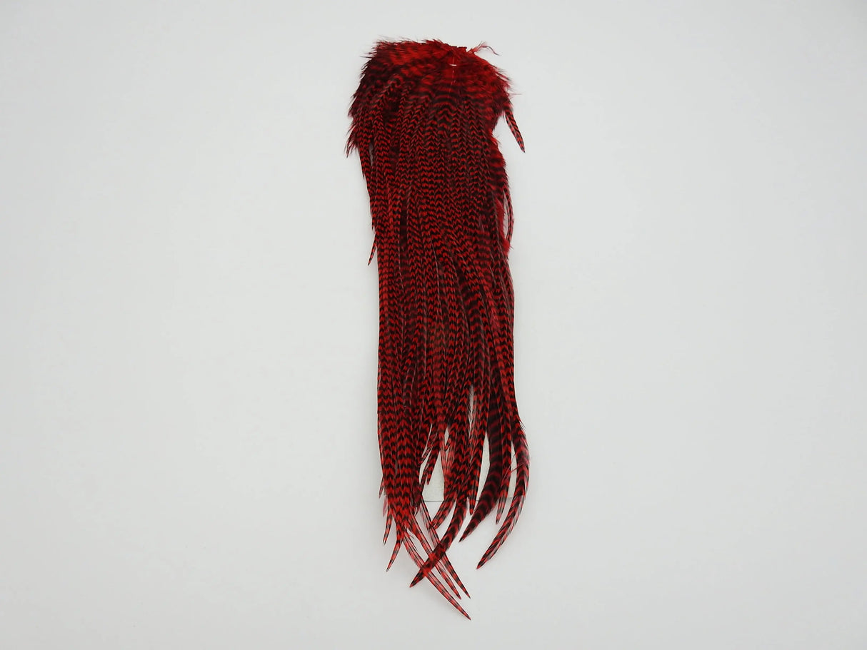 Hareline Half Grizzly Saddle - Red #310 Hareline Dubbin