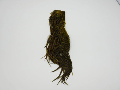Hareline Half Grizzly Saddle - Olive #263 Hareline Dubbin