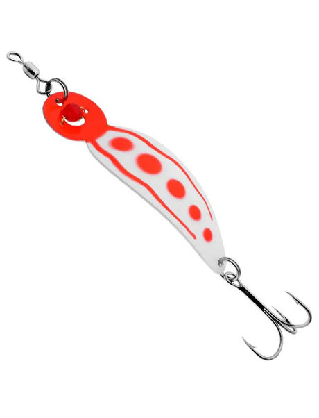 Gibbs One Eye Wiggler - #2-3/4 - Fluorescent Red & White 0290-275FLRW