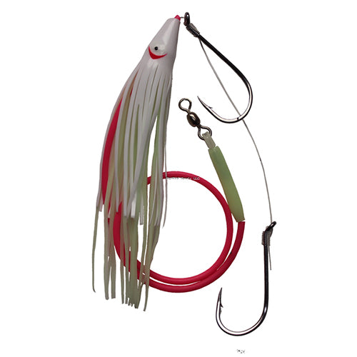 Gibbs Guide Series Halibut Rig 11/0-11/0 Single Hooks with White Skirt 26301