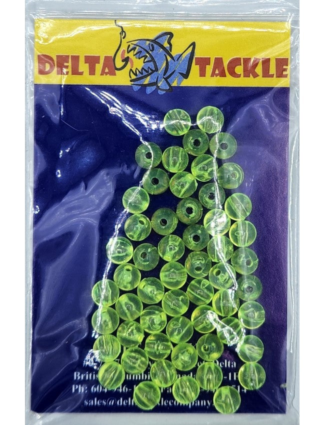 Delta Tackle Beads - Green 58405 - 6mm - 60 pack