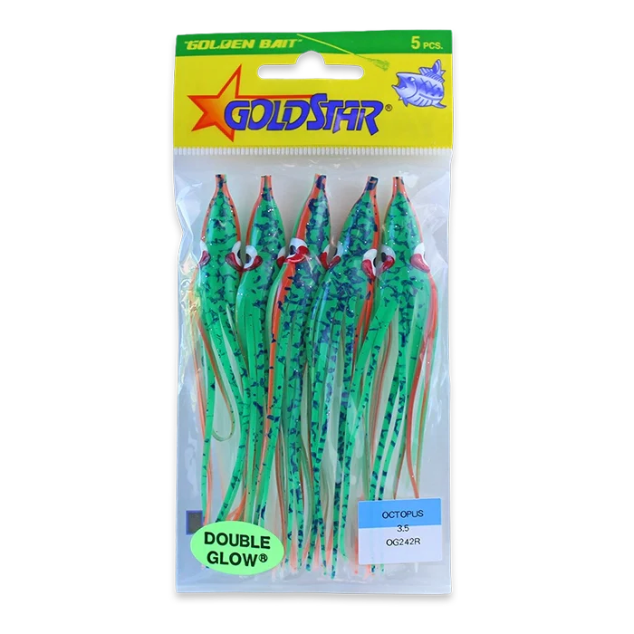 Gold Star Yamashita Octopus Squid - Glow Green Red Racer