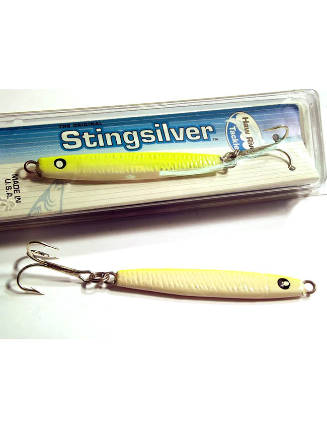 HR Tackle Stingsilver Jig - 1-1/4oz Chartreuse White
