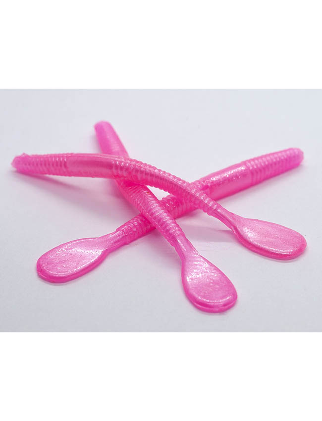 BNR Tackle Holey Worms - Pearl Pink - 3.5"